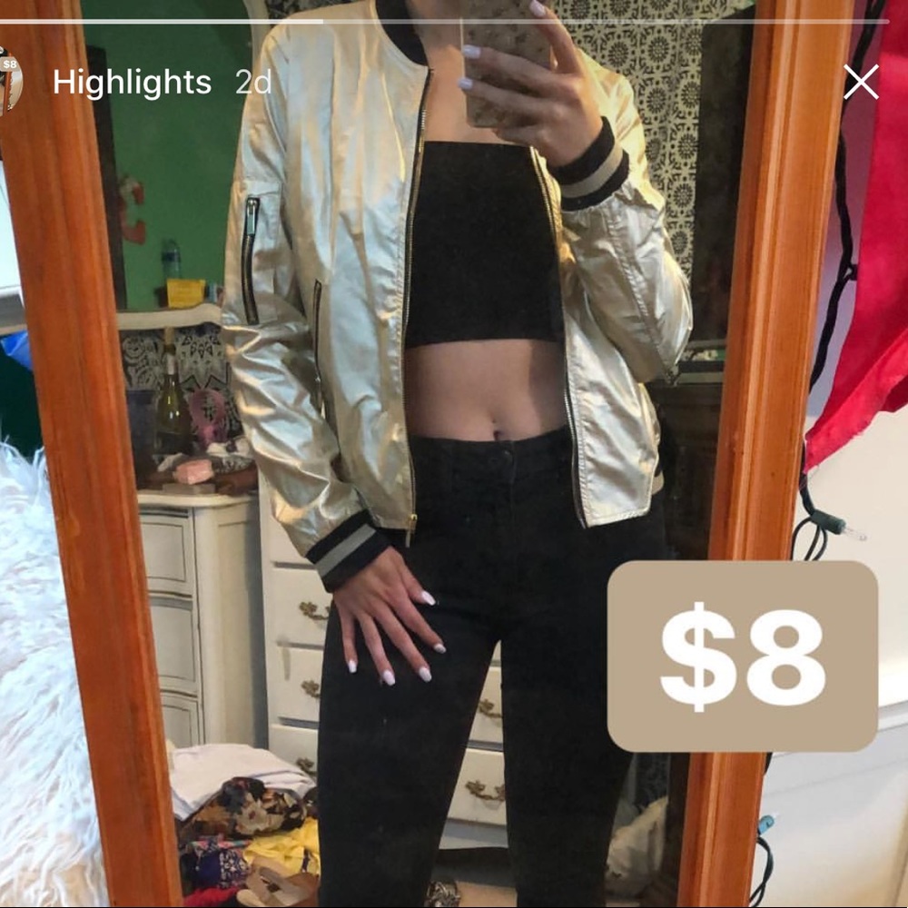 Metallic Gold bomber jacket